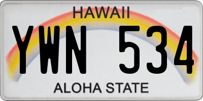 HI license plate YWN534