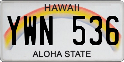 HI license plate YWN536