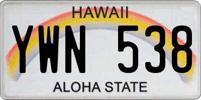 HI license plate YWN538