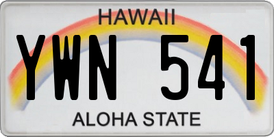 HI license plate YWN541