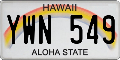 HI license plate YWN549