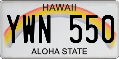 HI license plate YWN550