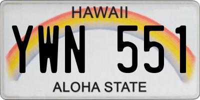 HI license plate YWN551
