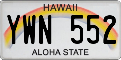 HI license plate YWN552