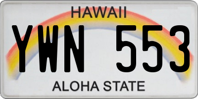 HI license plate YWN553