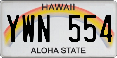 HI license plate YWN554
