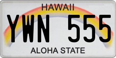 HI license plate YWN555