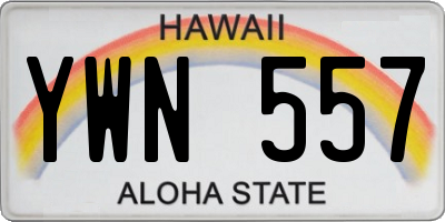 HI license plate YWN557