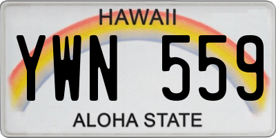 HI license plate YWN559