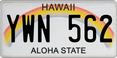 HI license plate YWN562
