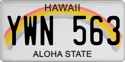 HI license plate YWN563
