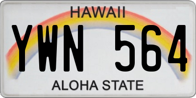 HI license plate YWN564
