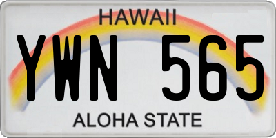 HI license plate YWN565