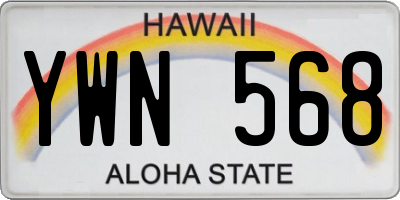 HI license plate YWN568