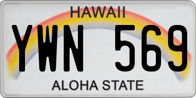 HI license plate YWN569