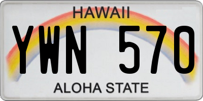 HI license plate YWN570