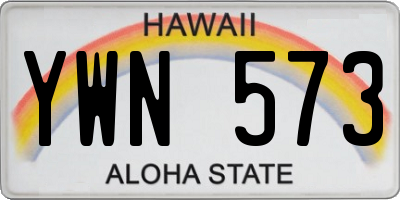 HI license plate YWN573
