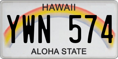 HI license plate YWN574
