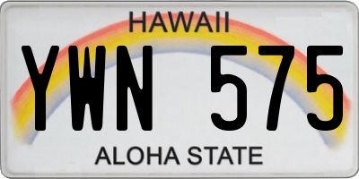 HI license plate YWN575