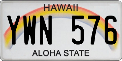 HI license plate YWN576