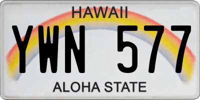 HI license plate YWN577
