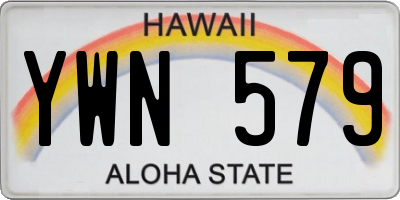 HI license plate YWN579