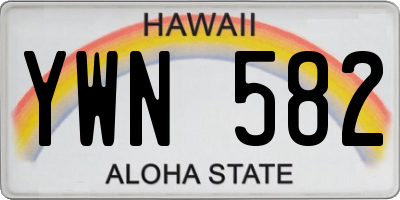 HI license plate YWN582