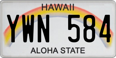 HI license plate YWN584