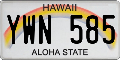 HI license plate YWN585