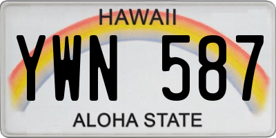 HI license plate YWN587