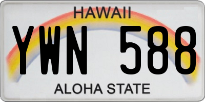 HI license plate YWN588