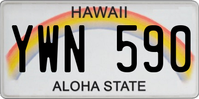 HI license plate YWN590