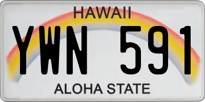 HI license plate YWN591