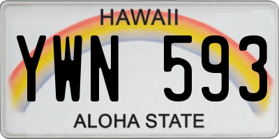 HI license plate YWN593