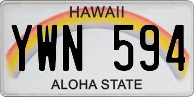 HI license plate YWN594