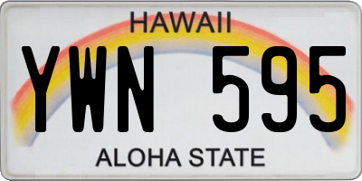 HI license plate YWN595