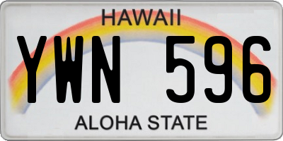 HI license plate YWN596