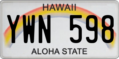 HI license plate YWN598