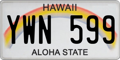 HI license plate YWN599