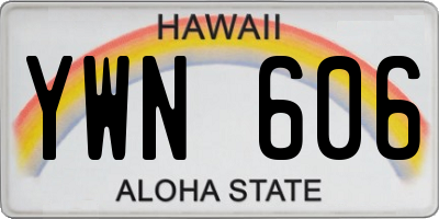 HI license plate YWN606
