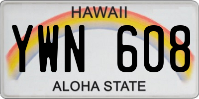 HI license plate YWN608