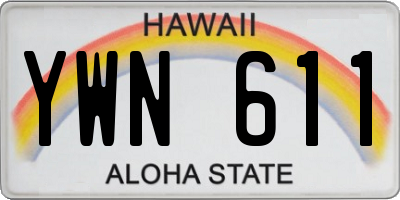 HI license plate YWN611