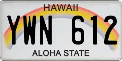 HI license plate YWN612