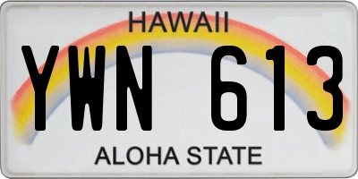 HI license plate YWN613