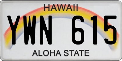 HI license plate YWN615