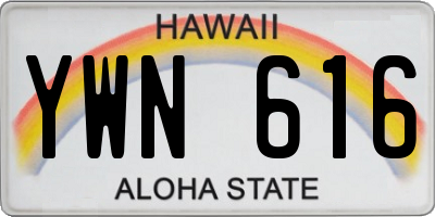 HI license plate YWN616