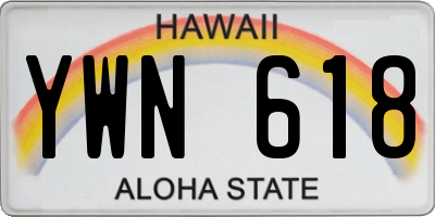 HI license plate YWN618
