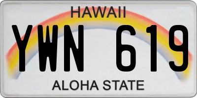 HI license plate YWN619