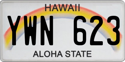 HI license plate YWN623