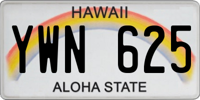 HI license plate YWN625